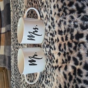 Mr. & Mrs. Matching coffee mugs.